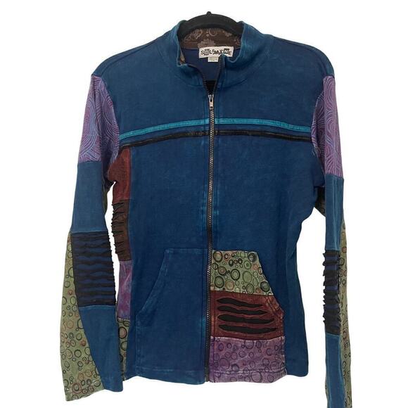 Sol & Mane Jackets & Blazers - Nepal Patchwork Boho Hippy Festival Women's Jacket by Sol & Mane Size L/XL
